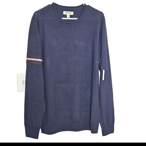 Goodthreads Men's Navy Blue M/Tall Merino Wool Casual Career Longsleeve Sweater